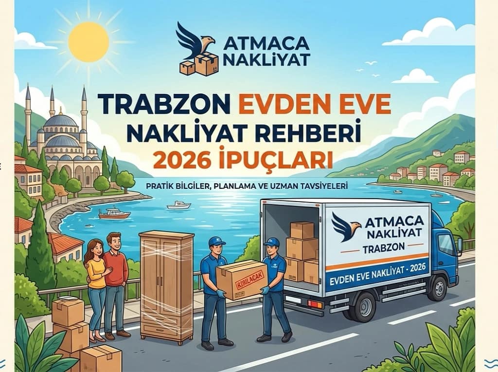 Trabzon evden eve nakliyat rehberi 2026 ipuçları - Atmaca Nakliyat logo ve taşıma hizmeti görseli